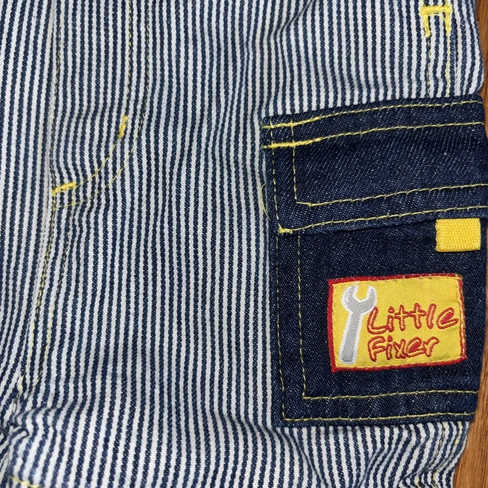 Vintage Fisher Price Baby Boys 6-9M Construction Truck Shirt Shortalls NWT